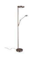 Trio Barrie 424210304 oud bronzen uplighter met leeslamp