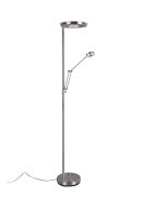 Trio Barrie 424210307 staal kleurige uplighter met leeslamp