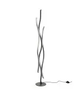 Trio Blaze 441210305 geborsteld aluminium gebogen vloerlamp