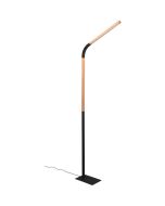 Trio Norris 445210132 hout met zwart metalen vloerlamp