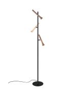 Trio Fiato 452010317 zwarte vloerlamp met kappen in bruin tinten