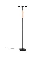 Trio Celeste 454910132 zwarte vloerlamp met verchroomd glas