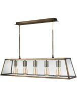 Searchlight Voyager 4614-5AB antiek brons kleurige hanglamp