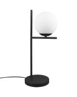 Trio Pure 502000132 mat zwarte tafellamp met opaal glas