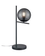 Trio Pure 502000142 antraciet grijze tafellamp met rookglas