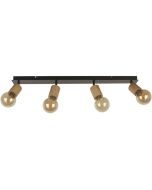 Searchlight Spinny 50211-4NA zwarte spot met houten fittingen