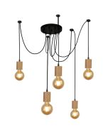 Searchlight Spinny 50213-5NA zwarte hanglamp met houden lamphouders