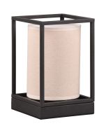 Trio Ross 503100144 zwarte tafellamp met kap van textiel