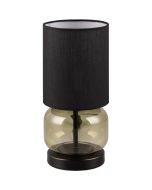 Trio Elio 517800115 groen glazen tafellamp met zwarte kap