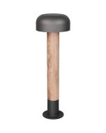 Trio Fraser 562560135 antraciet sokkellamp met hout imitatie
