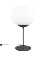 Trio Fomento 563100132 zwarte tafellamp met wit glas