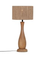 Trio Toba 567200130 houten tafellamp met kap van jute touw