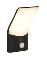 Searchlight Copenhagen 58321BK zwarte wandlamp met bewegingsmelder
