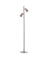 Brilliant Cadiz 60116/76 zwarte met koffiebruine vloerlamp