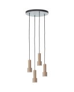 Brilliant Cadiz 60119/76 zwart met koffiebruine hanglamp