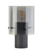 Brilliant Riffelini 60135/93 zwarte tafellamp met rookglas