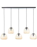 Brilliant Kaizen 60156/86 hanglamp met amber ribbel glas
