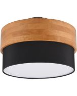 Trio Seasons 611500202 houten plafondlamp met textiel