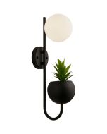 Searchlight Lunar 61220BK zwarte wandlamp met plantenbakje