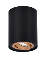 Trio Cookie 612900180 zwart met goud kleurige kantelbare spot