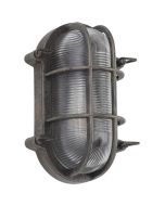 Searchlight Bulkhead 61402BS zwart zilveren buitenwandlamp