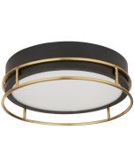 Searchlight Phoenix 62012-2PB zwarte badkamerlamp met messing rand