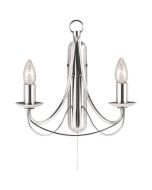 Searchlight Maypole 6342-2SS staal kleurige wandlamp
