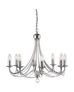 Searchlight Maypole 6348-8SS mat staal kleurige acht lichts kroonluchter