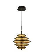 Searchlight Hive 6375-5BG zwarte hanglamp met bladgoud