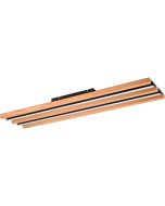 Trio Fontana 648917532 zwart met houtkleurige plafondlamp