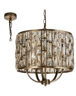 Searchlight Bijou 6585-5AB bronzen hanglamp met champagneglas