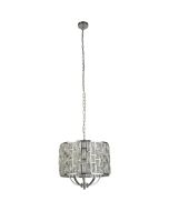 Searchlight Bijou 6585-5CC chromen hanglamp met kristalglas