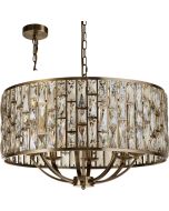Searchlight Bijou 6588-8AB bronzen hanglamp met champagneglas