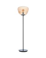 Brilliant Kaizen 80106/86 amber geribbeld glazen vloerlamp