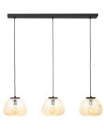 Brilliant Kaizen 80109/86 amber geribbeld glazen hanglamp