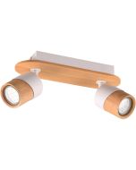 Trio Aruni 801100231 houten spot met wit metaal