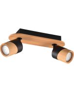 Trio Aruni 801100232 houten spot met zwart metaal