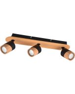 Trio Aruni 801100332 houten spot met zwart metaal