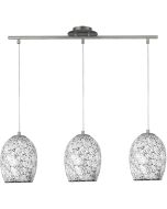 Searchlight Crackle 8069-3WH hanglamp van wit mozaiek glas
