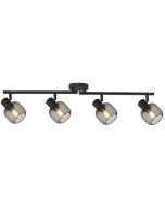 Spot Meshy 81201-4BK zwarte spot met kapjes van metaal gaas