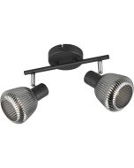 Trio Tarifa 862800232 zwarte spot met verchroomd glas