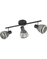 Trio Tarifa 862800332 zwarte spot met ribbelglas