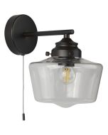 Searchlight School House 8708-1BK mat zwarte badkamer wandlamp