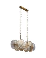 Searchlight Wagon Wheel 88210-10BZ messing hanglamp met amber glas