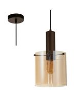 Searchlight Sweden 88910-1MO mokka met amber kleurige hanglamp
