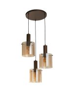 Searchlight Sweden 88910-3MO mokka met amber kleurige hanglamp