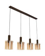 Searchlight Sweden 88910-4MO mokka met amber kleurige hanglamp