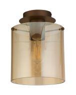 Searchlight Zweden 88911-1MO mokka plafondlamp met amber glas
