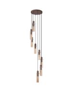 Searchlight Zweden 88920-8MO mokka hanglamp met amber glas