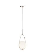 Searchlight Avalon 9171-1SS mat stalen hanglamp met opaal glas